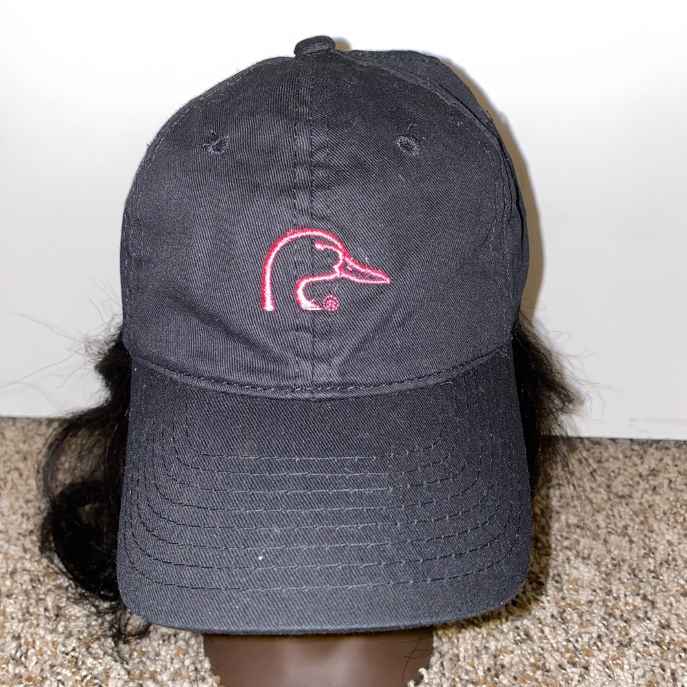black and pink ducks landing hat